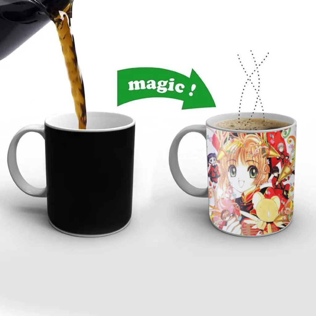 

New-Arrival-Cardcaptor-Sakura-One Piece Coffee Mugs And Mug Creative Color Change Tea Cup Ceramic Milk Cups Novelty Gifts