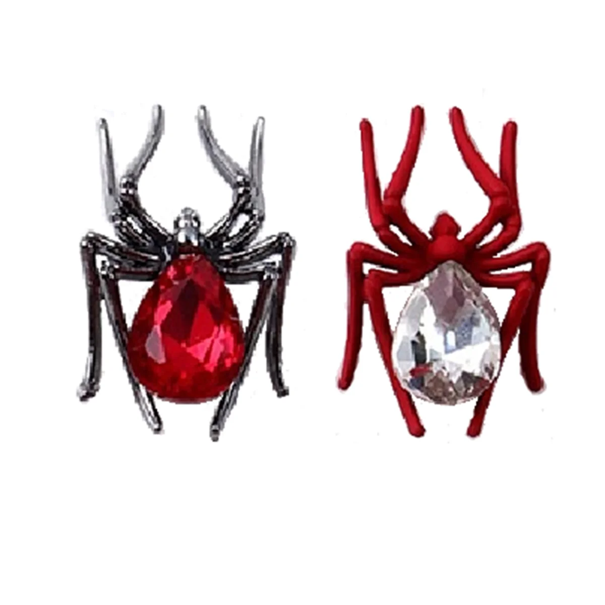 A71P المنتج النهائي الحلي العنكبوتية الرجعية سبيكة رصع مانيكير الديكور المعدني الأسود والأحمر