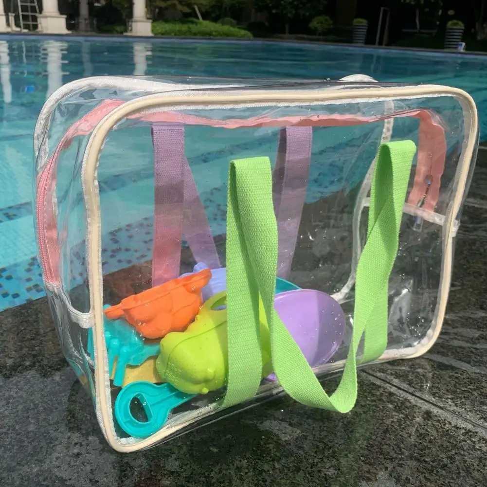 Transparent PVC Travel Duffel Bag See Through Tote Bag Waterproof Beach Bag Clear Handbag Stadium Approved Sport Fitness Bag