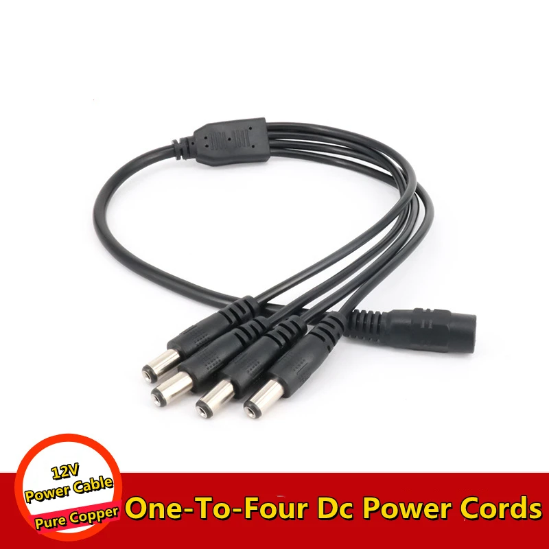 One Point Two Dc Copper Core Power Cord 12vdc Monitoring Power Shunt Branch Line Led One For Two Power Cords