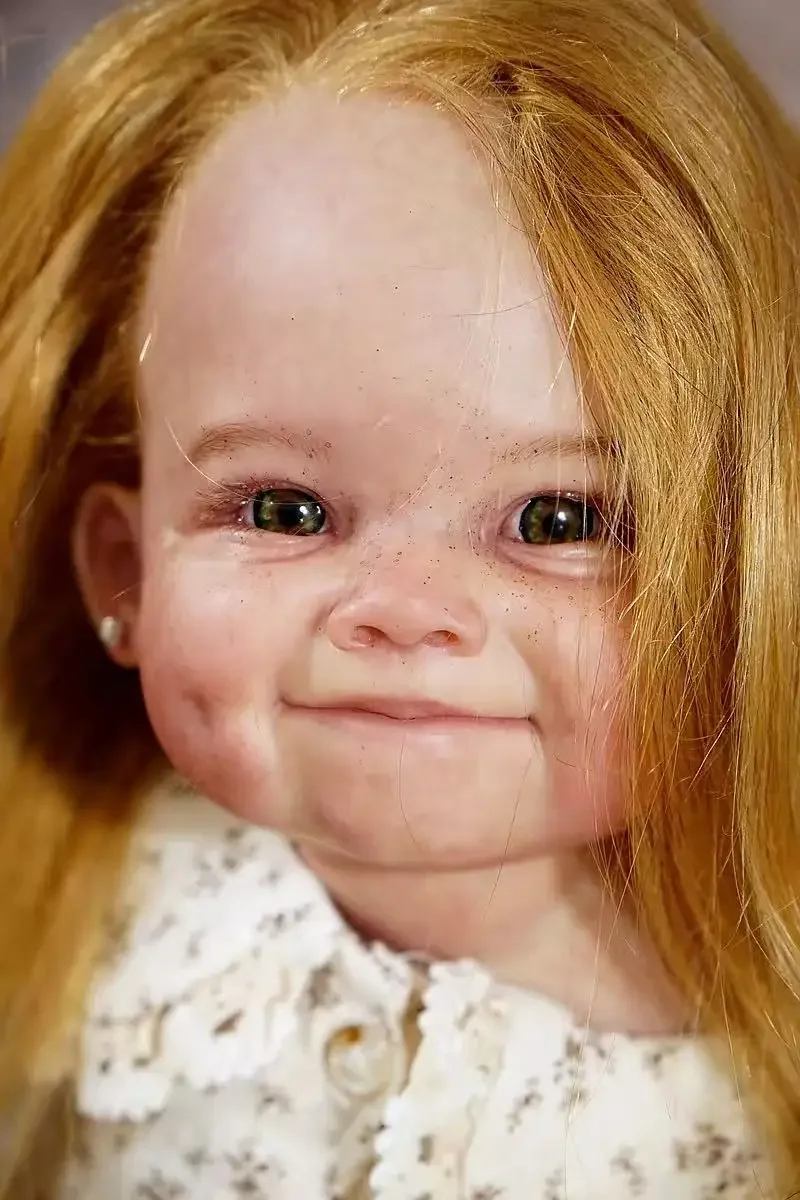 EGO Customzied Limited Supply 28inch Reborn Baby Raya Hand-Rooted Golden Hair Already Finished Doll With Different Dress