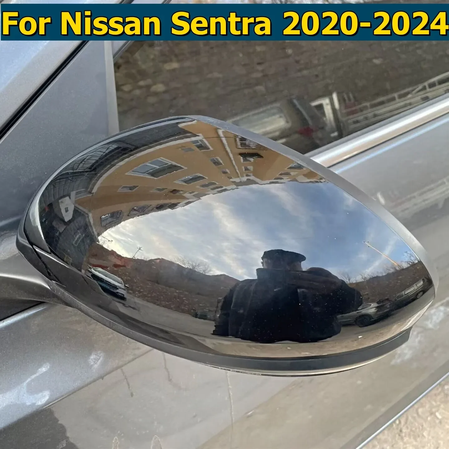 Black Left Driver Side Replace Cap Side Mirror Cover For Nissan Sentra 2020-2024