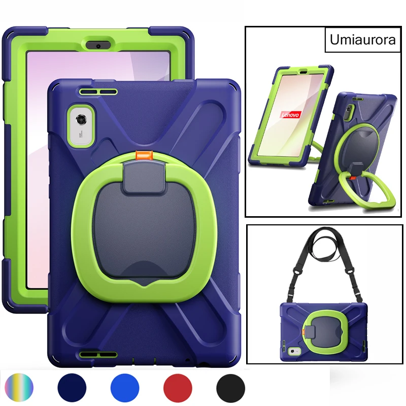 

﻿For Lenovo Tab M9 9 inch TB310FU TB310XU Heavy Duty Rugged Shockproof Tablet Case Pull Ring Stand Shoulder Strap Cover Funda﻿﻿