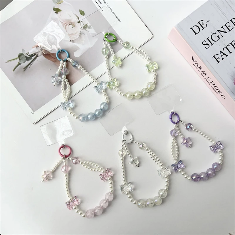 Butterfly Crystal Knot Pendant Mobile Phone Chain Bag Pendant Keychain Women's Fashion High-end Commuting Daily