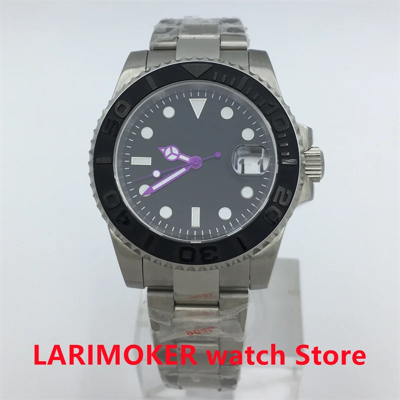 40mm NH35A PT5000 MIYOTA Camo Purple Insert Automatic Men's waterproof Watch Sapphire Glass Luminous Date polished center oyster