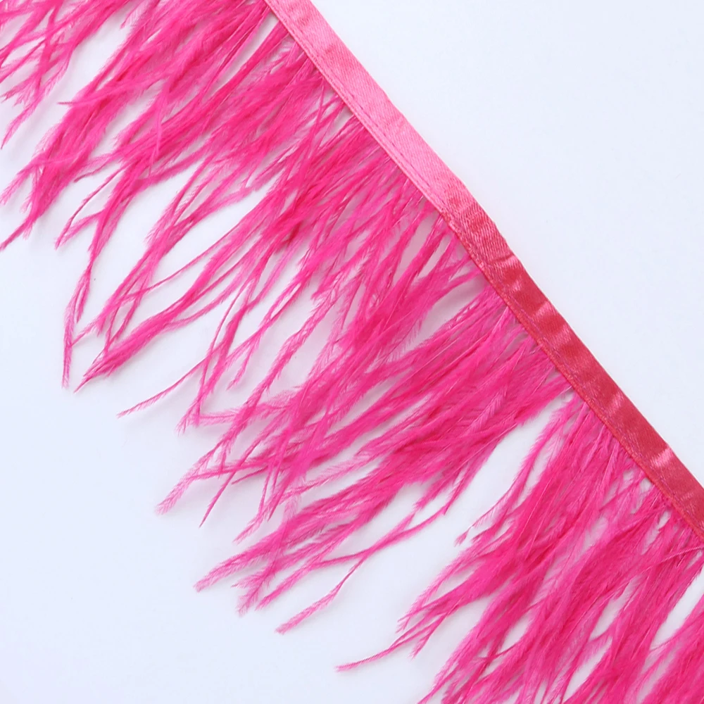 20m Natural Color Ostrich Feather Trim 10-15cm Feather Ribbon Sewing Wedding Party Costume Decoration Crafts Accessories