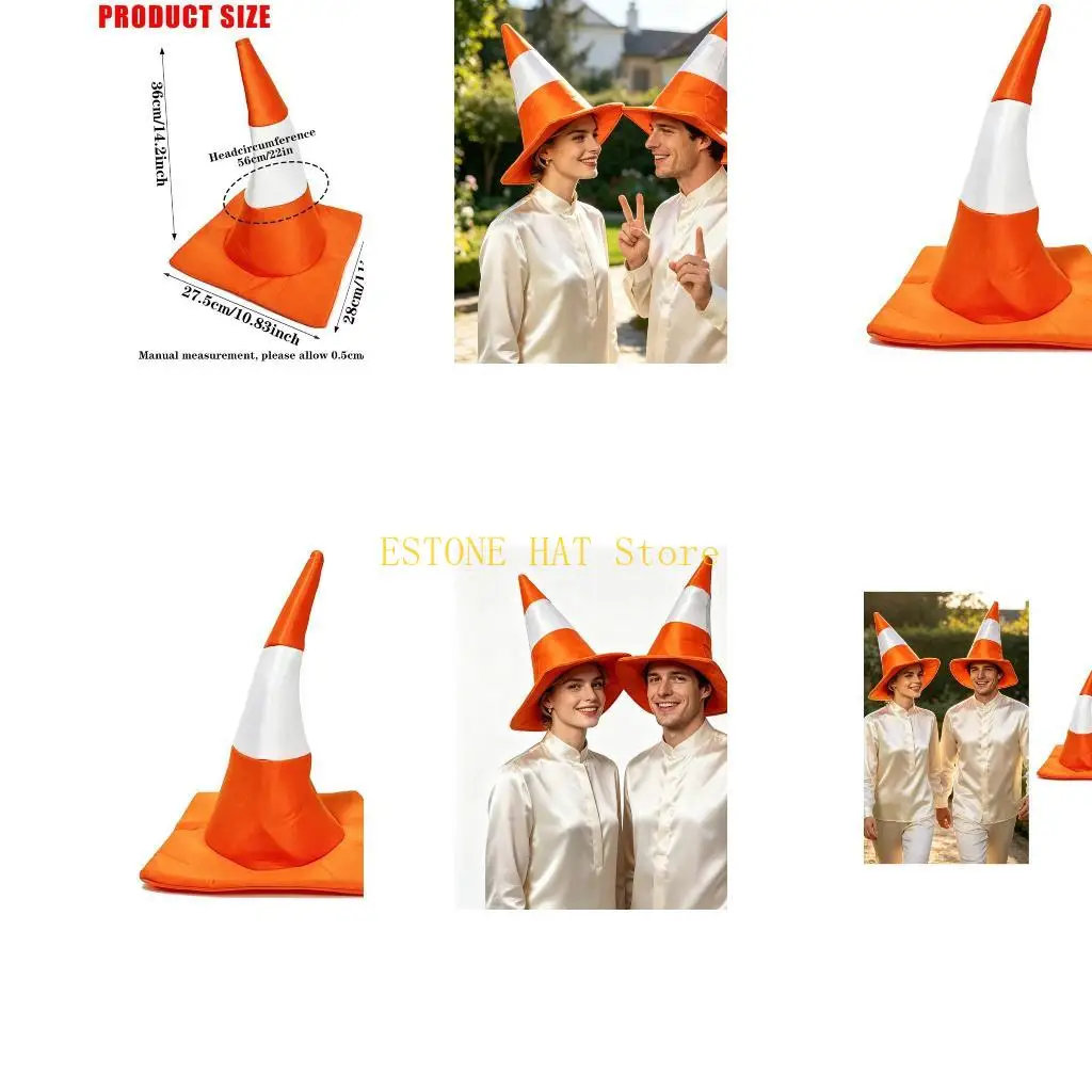 49MF Creative Cone Photo Props Hat for Women Men Unisex Soft Fabric Costume Accessory Headwera for Holiday Parties Stage Show