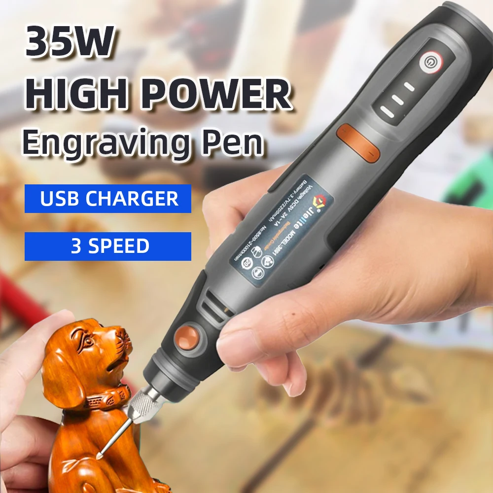 USB Electric Drill DIY Engraving Pen 21000rpm Cordless Rotary Tool Mini Drill Electric Drill Engraver with Accessories Set