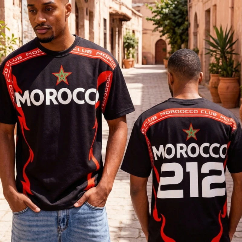 Summer Hot Selling Family Matching Moroccan 3D Printed Short Sleeved T-shirt Pattern Quick Drying Breathable Sports T-shirt
