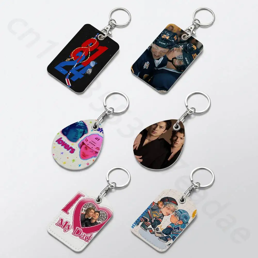 Popular TV H-Heated R-Rivalry Rectangle Card Case Keychain Access Card Bag Key Tag Ring Leather Card Holder Key Ring Access