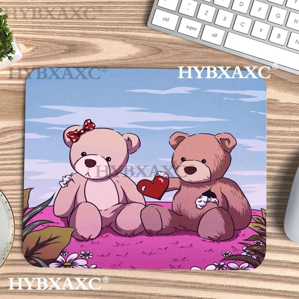 HYBXAXC Cute Retro Couple Teddy Bear Love Heart Small Mouse Pad  Desk Mat for Office or Home Modern for Work Setup