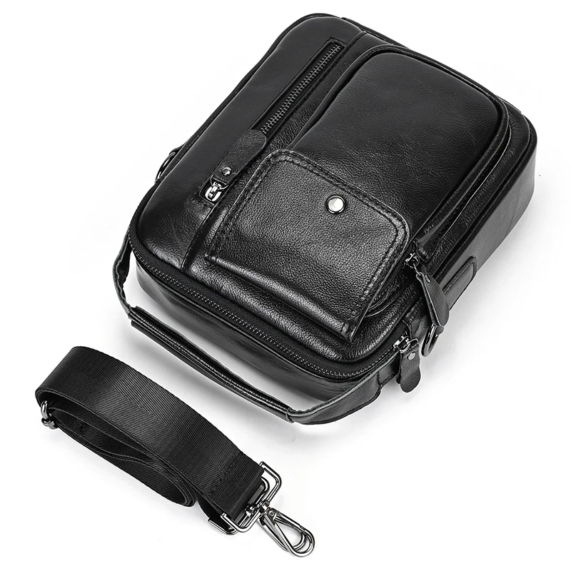 Imagem -04 - Bolsa de Ombro Masculina de Couro Bolsa Pequena de Couro Crossbody para Homens Bolsa de Celular e Uso ao ar Livre