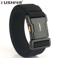 TUSHI New Tactical Outdoor Belt for Men and Women Aluminum Alloy Buckle Quick Release Elastic Belt Casual Belt Jeans Waistband