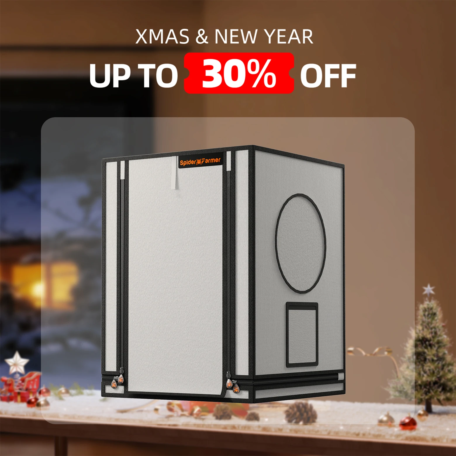 Spider Farmer 60 cm x 60 cm x 80 cm Mini-Wachstumszelt für den Innenbereich, 2000D Oxford-Stoff, Hydrokultur, Pflanzenklonen, Wachsen, siehe