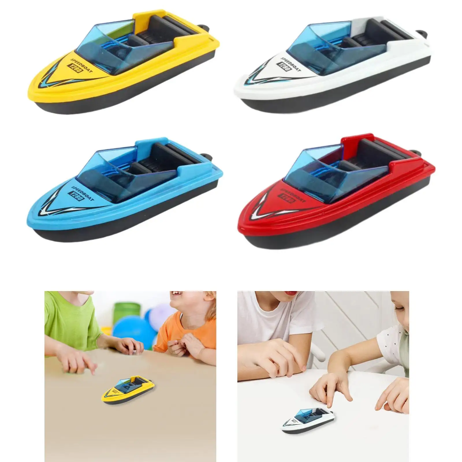 Motorboat Model Toys Desktop Boat Ornament for Toddlers Children Age 3-12+