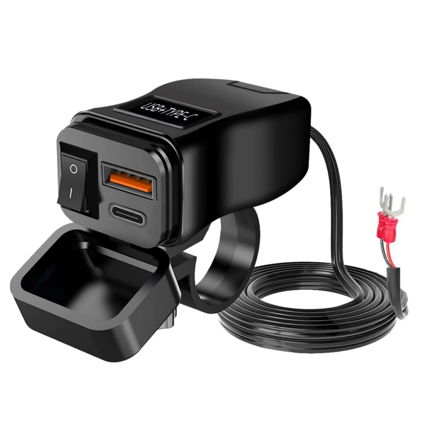 

Лидер продаж QCPD с переключателем, мотоциклетное USB-зарядное устройство, кольцо с ручкой, зарядное устройство, водонепроницаемая автомобильная подставка для быстрой зарядки