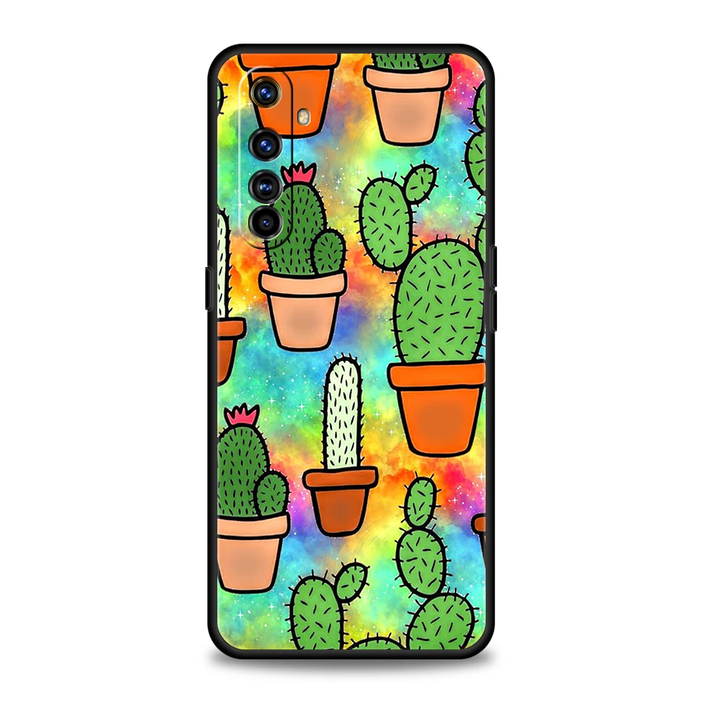 Plant Cactus Phone Case for Oppo A17 A12 A57 A74 A16 Find X5 X6 A52 A53 A54 A15 Reno 6 Z 7 Pro A9 2020 5G Silicone Shell Capas