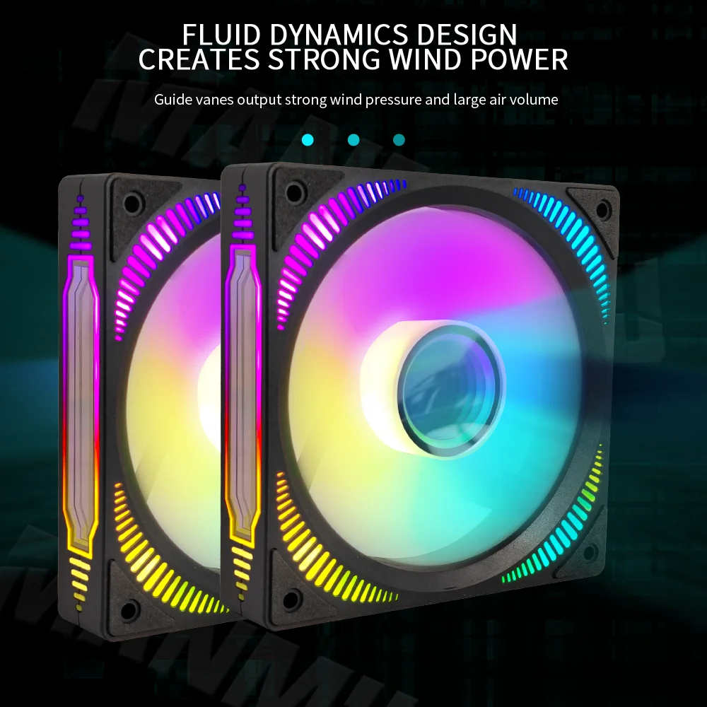 MANMU New Design Computer Cooler Fan For Pc Cooling 120mm Rgb Fans For Pc Argb Fan