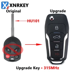 XNRKEY Upgraded Flip Remote Key 4D63 Chip 315Mhz for Ford  Escape Focus C-Max Transit Car Key with HU101 Blade FCC: OUCD6000022