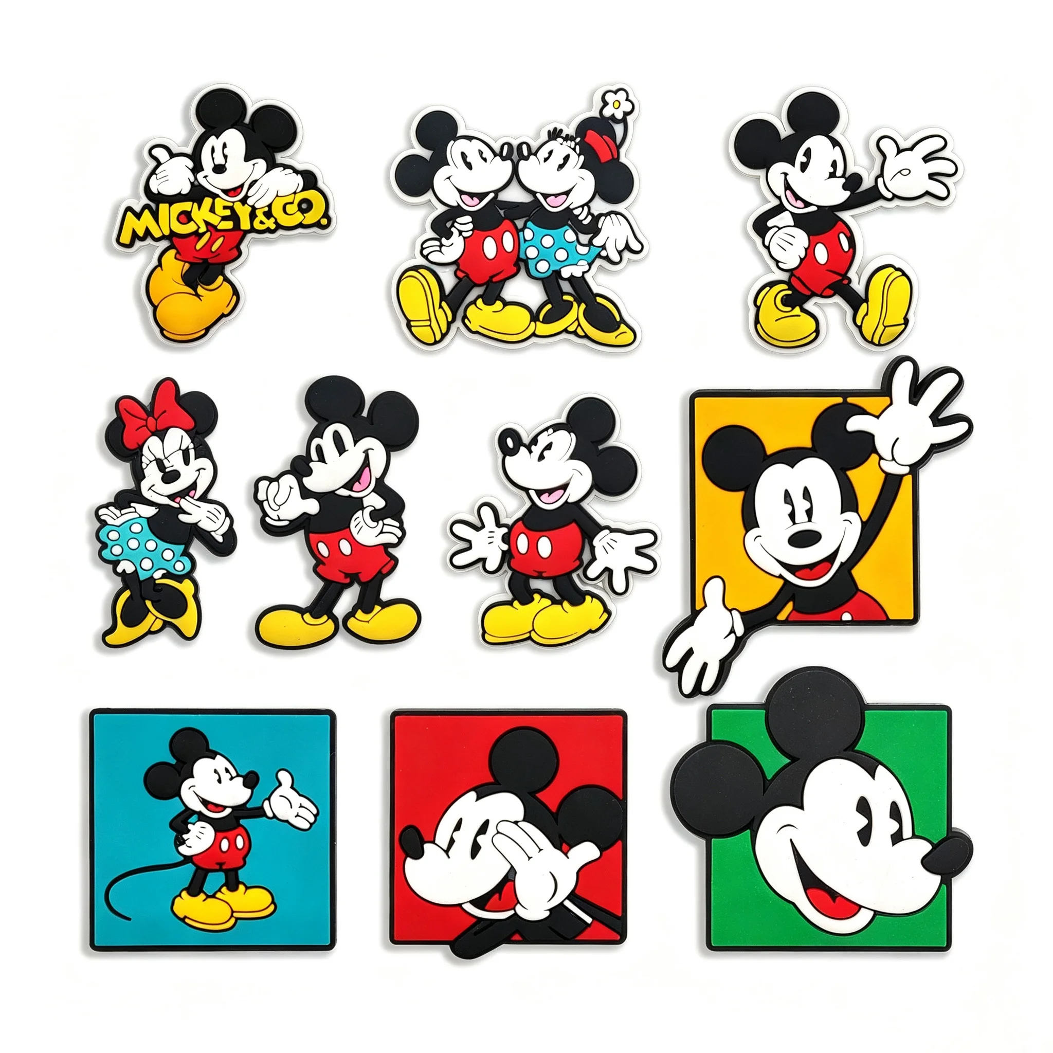 Mesuca Cute Cartoon Shoe Charms PVC Cartoon Shoe Decorations Mickey Mouse Shoe Ornaments for Clogs DIY Shoe Accessories