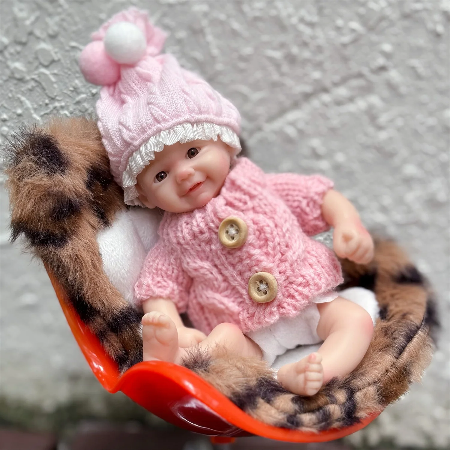 15cm Can Washable Mini Vivienne Solid Silicone Bebe Reborn Girl Doll WIth Painted Skin Soft Touch Lifelike Cute Reborn Dolls