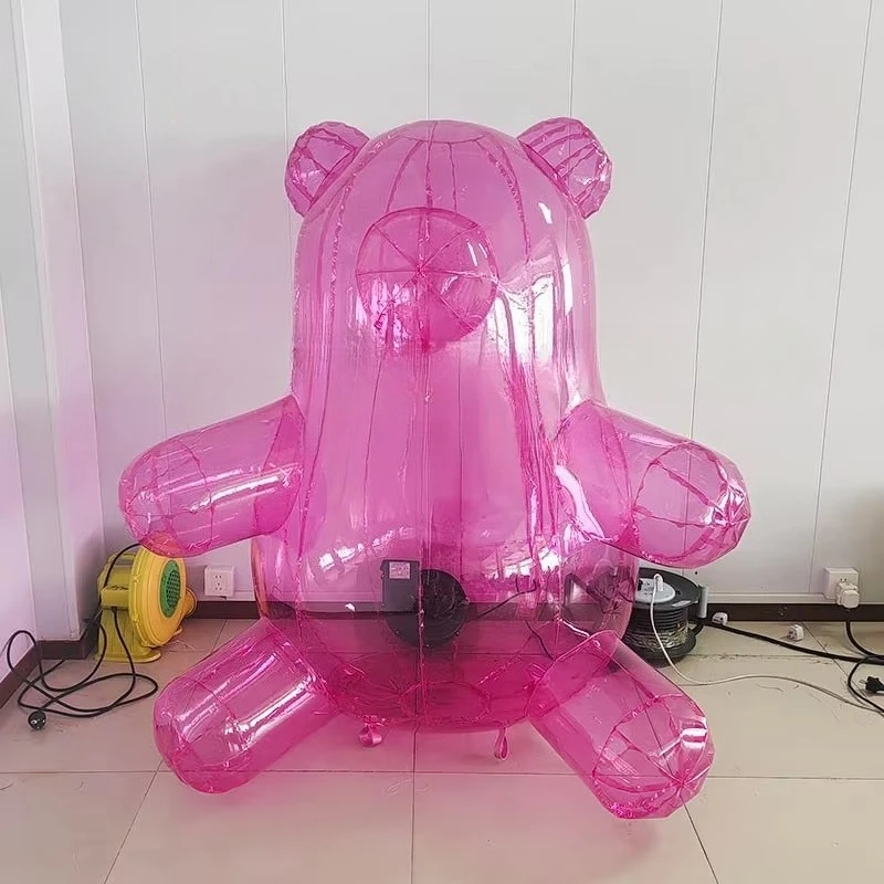 Customized inflatable decoration transparent pink inflatable cartoon bear