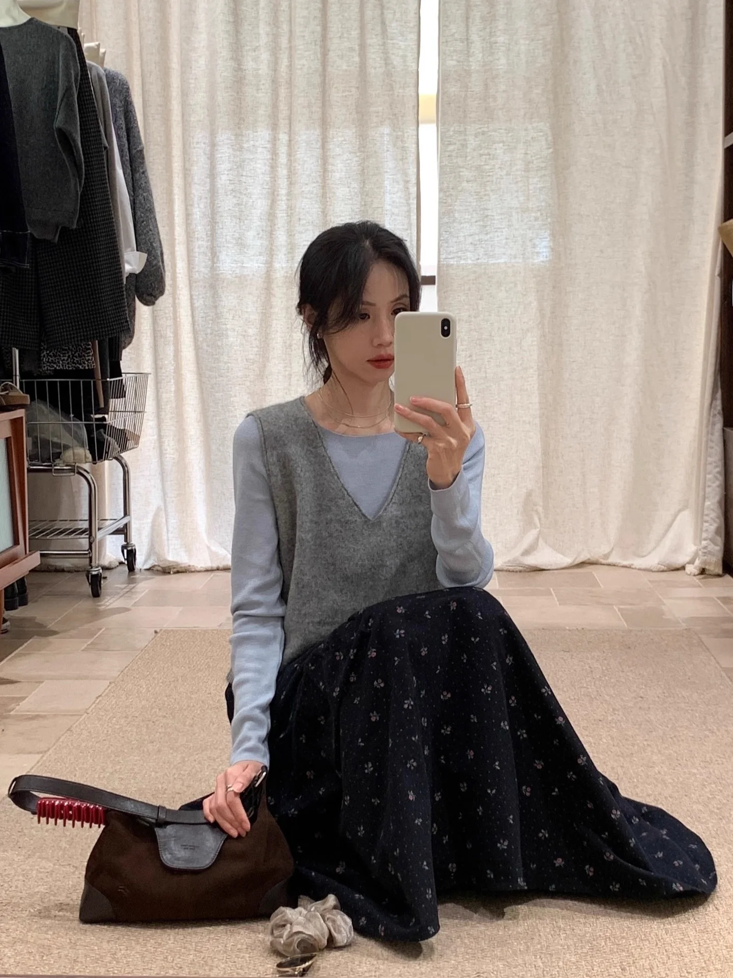 

Ay V-Ne вязаный жилет женский свободный крой топ для похудения корейский осенний новый дизайн для поездок на работу Sle Pure Color Faion