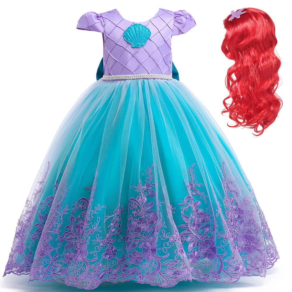 Costume de Sirène Cosplay de Carnaval pour Enfant, Robe Tutu de Princesse à Motif de Coquillage, avec Accessoires, pour ixd'Anniversaire sur le Thème de la Mer