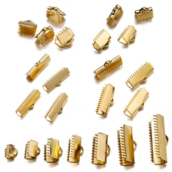 Cierre de punta de hebilla de cuentas de engarce de acero inoxidable, conectores de pulsera de collar DIY, accesorios de fabricación de joyas, 20-30 piezas por lote