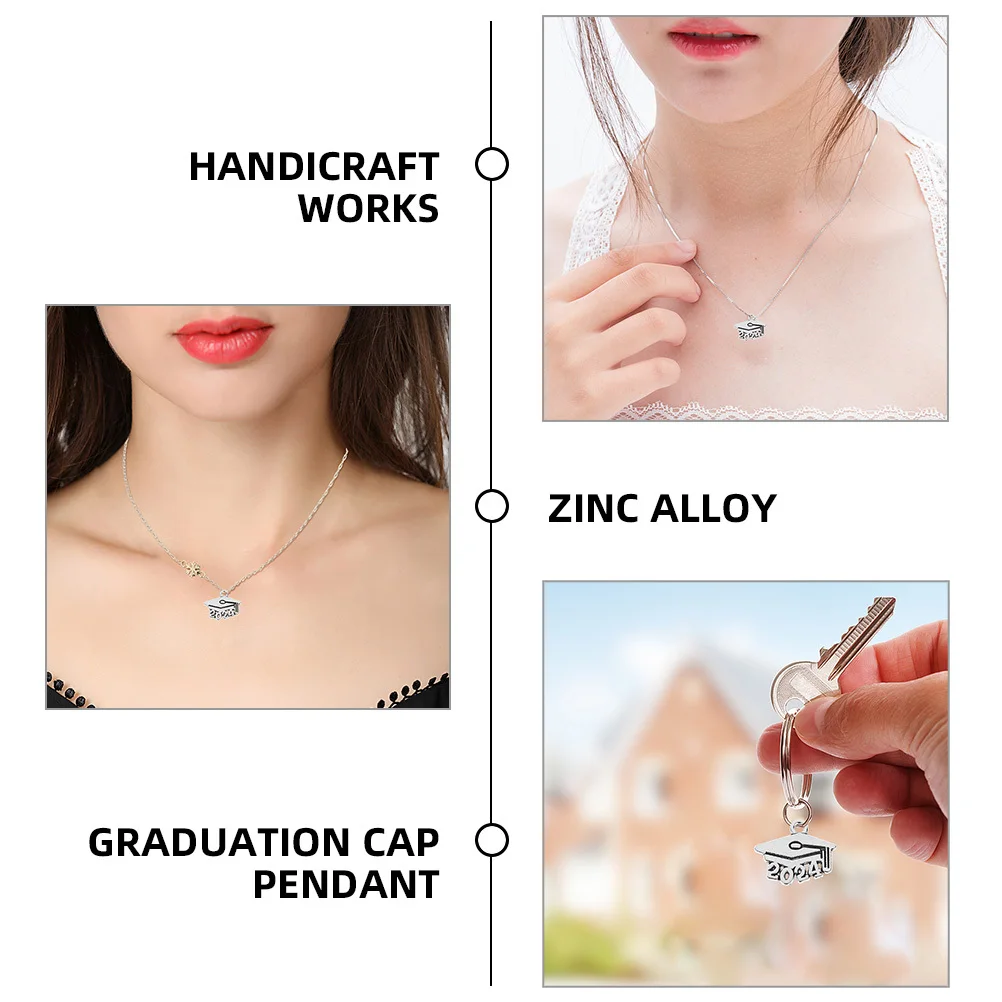 

150Pcs Zinc Alloy Graduation Charms Small Grad Cap DIY Jewelry Supplies 2024 Crafting Pendants Graduation Charms