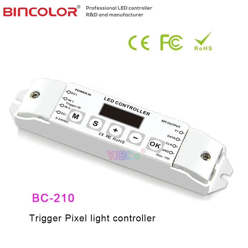 

Bincolor 5V-24V 12V LED trigger IC Pixel light controller BC-210 can be connected with PIR switch,touch switch,gesture switch