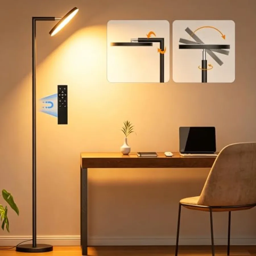 Super Bright LED Floor Lamp, Torchiere Floor Lamp with Remote and Touch Control, 4 Color Temps and 32W 3000LM, 69