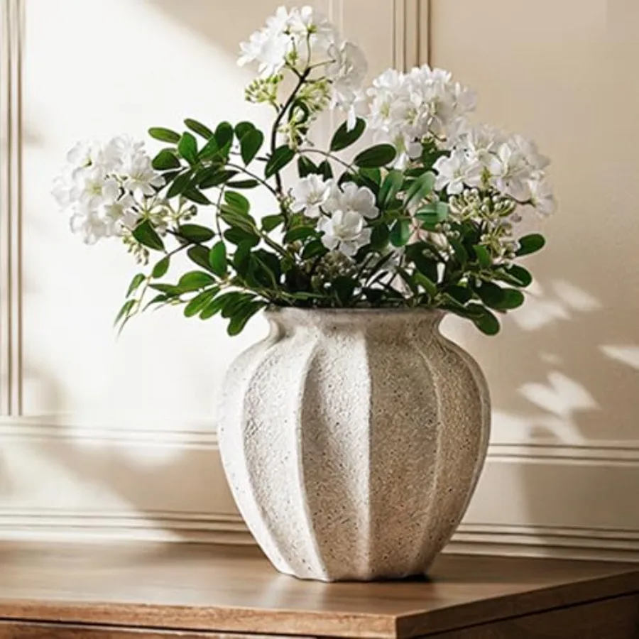 

9.3" Ceramic Vase, Artisan Large Ceramic Vase for Modern Farmhouse Home Decor, Substantial and Stable, Handcrafted Flower Vase,