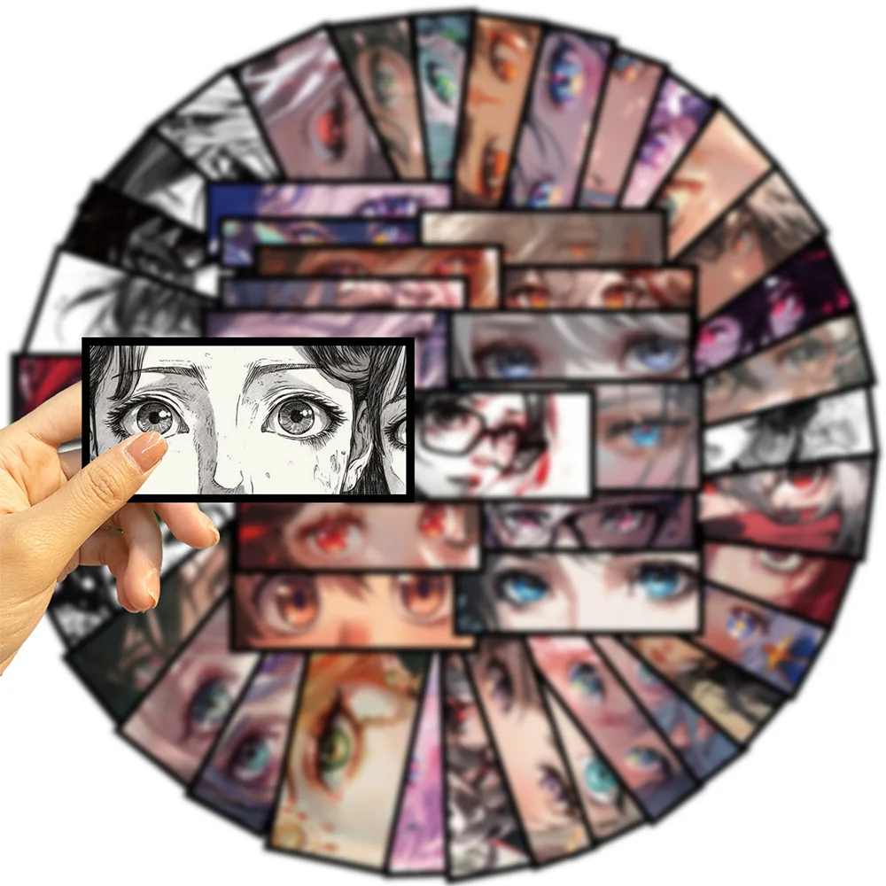 10/30/50PCS Cool Anime Girl Eyes Stickers Cartoon decalcomanie fai da te telefono bagagli frigorifero bici casco adesivo giocattolo regalo