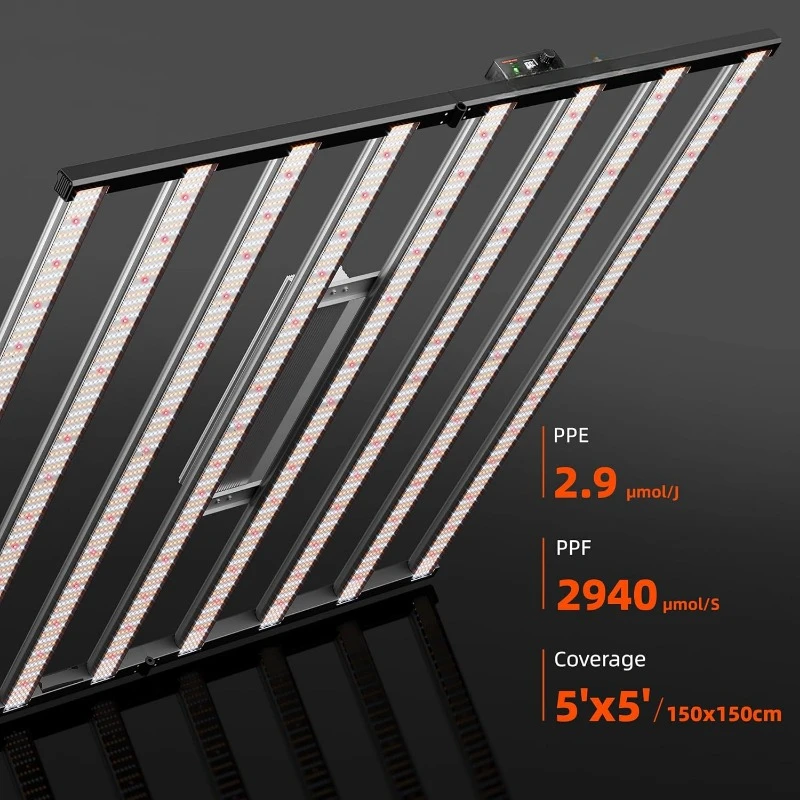 LED Grow Lights 1000w 5x5ft Coverage, Samsung LM301H Evo Diodes Full Spectrum Dimming Daisy Chain Bar Style Commercial