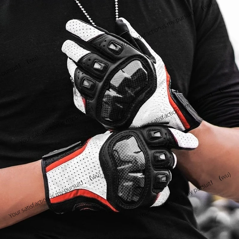 

Motorcycle gloves, leather, carbon fiber, full finger, autumn and winter motorcycle travel, anti-drop and warm riding