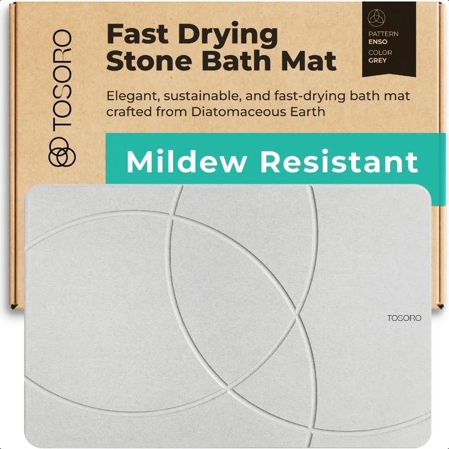 

Коврик для ванной Stone Diatoeous Earth 23,5 x 15, серый