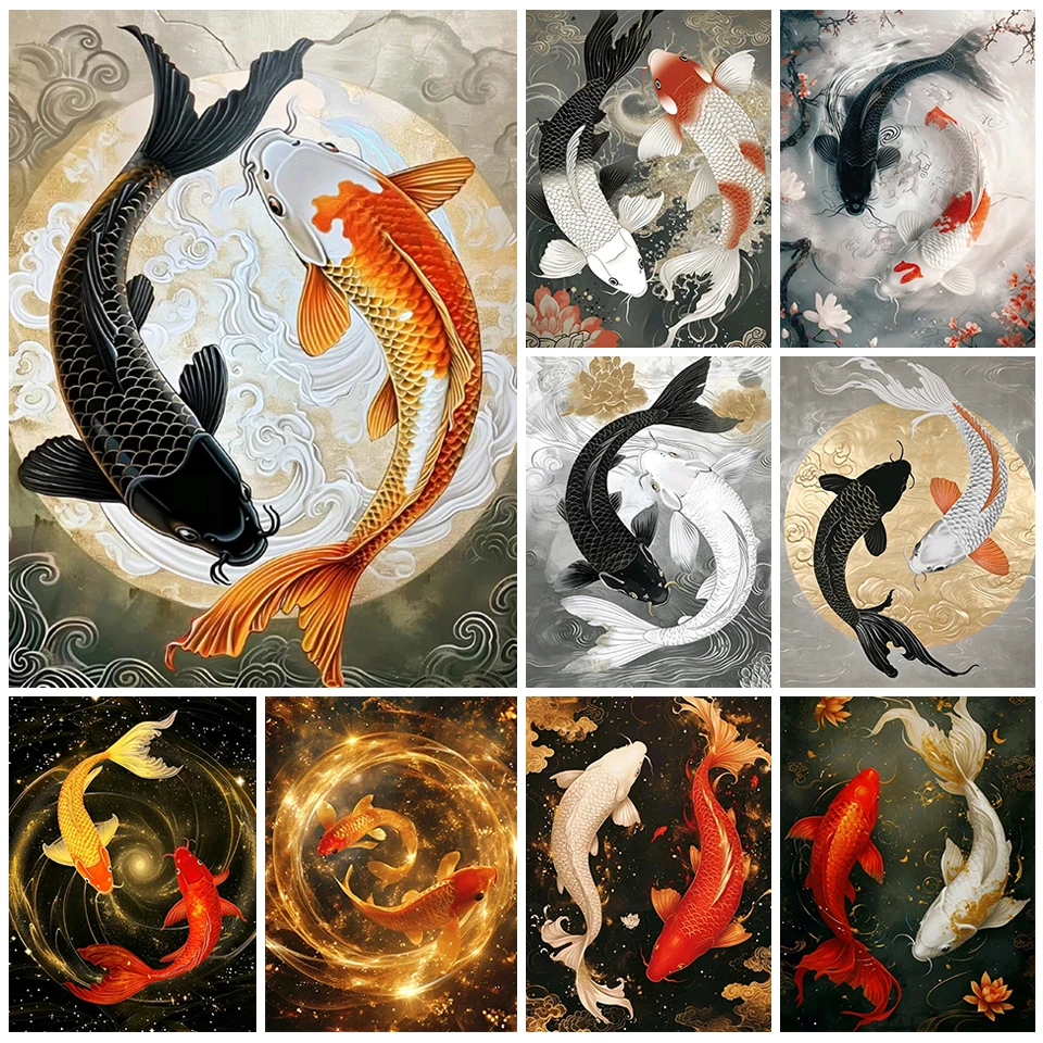 5D Fantasy Koi Fish Diamond Painting nuovo 2024 fai da te pieno rotondo quadrato diamante mosaico ricamo Kit strass decorazione della casa