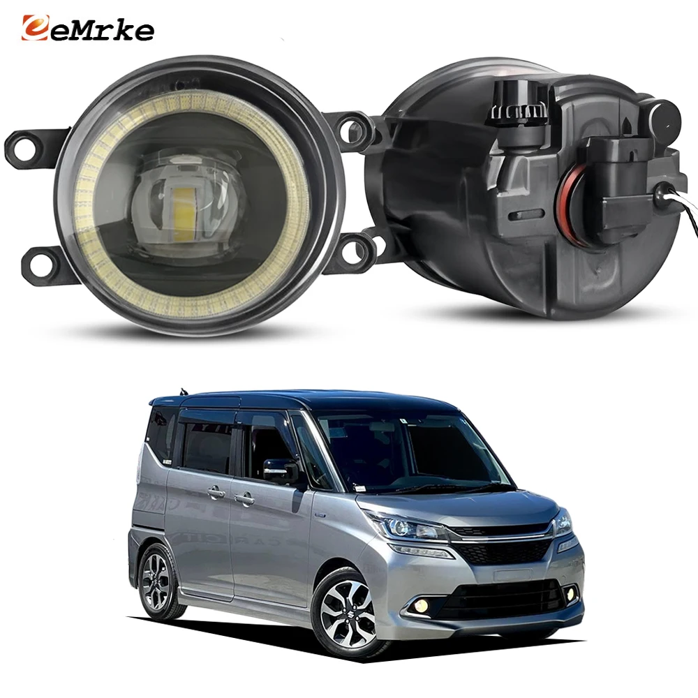 For Suzuki Solio Bandit / Delica D2 Custom 2015 2016 2017 LED Fog Lights or Halogen Fog Lamp PTF Upgrade Angel Eye DRL Halo Ring
