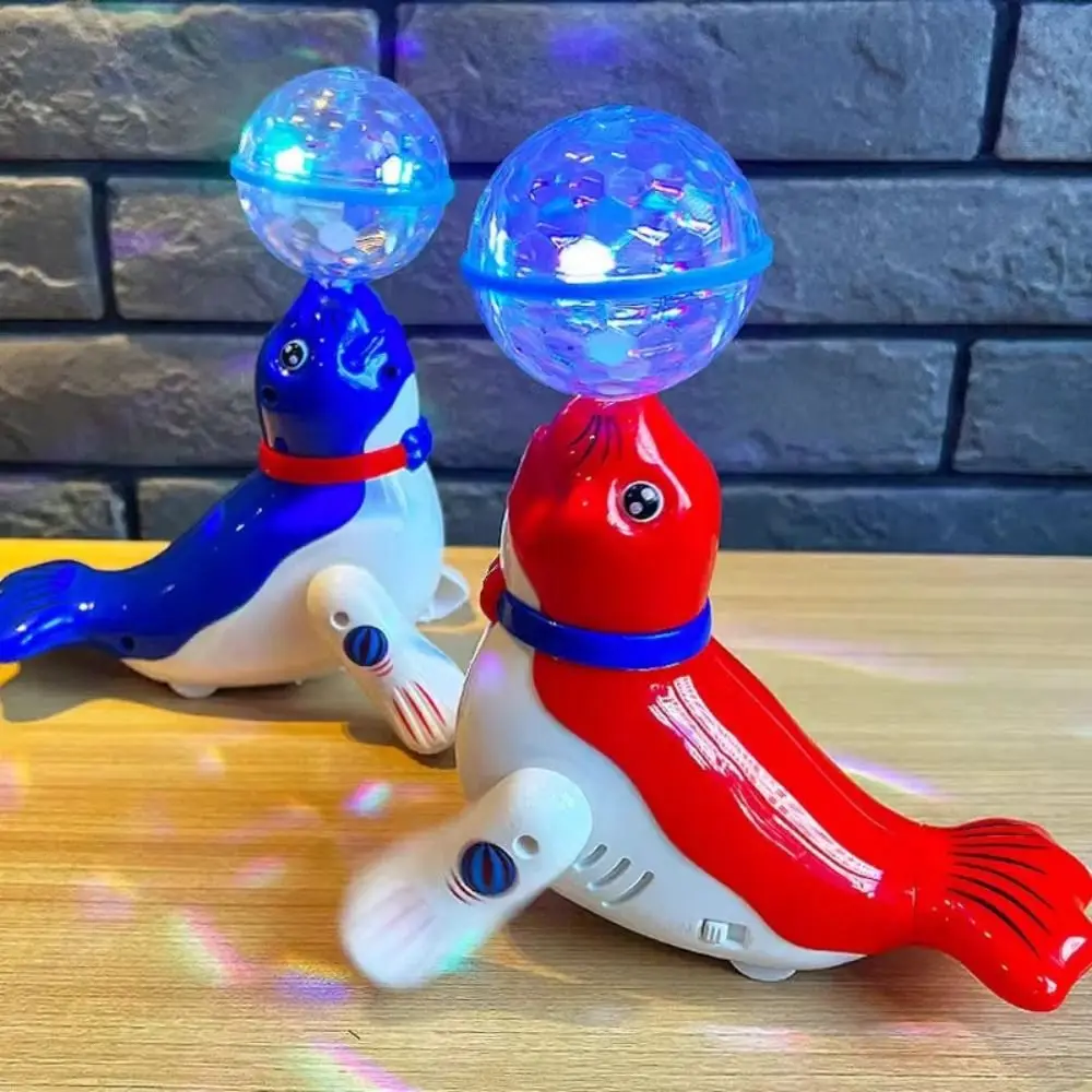Colorful Sound Electric Sea Lion Light Cute Design Dancing Function Stunt Top Ball Interactive Electronic Ball Spinning