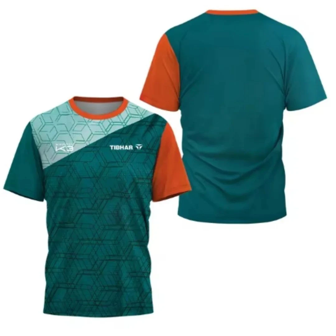 Triangle Fragment Men's Table Tennis T-Shirt Men's Badminton Tennis T-Shirt Men's Breathable Short Sleeve  Kid's T-shirts