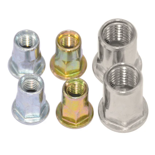 2~100Pcs M3 M4 M5 M6 M8 M10 M12 Carbon Steel/304 Stainless Steel Rivet Nut Flat Head Semi-Hexagon Hex Insert Rivnut Nutsert