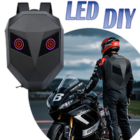 LED Light-Up Eye Motorcycle Backpack with Carbon Fiber Texture - Helmet-Shaped Locomotive School & Laptop Bag Bluetooth control