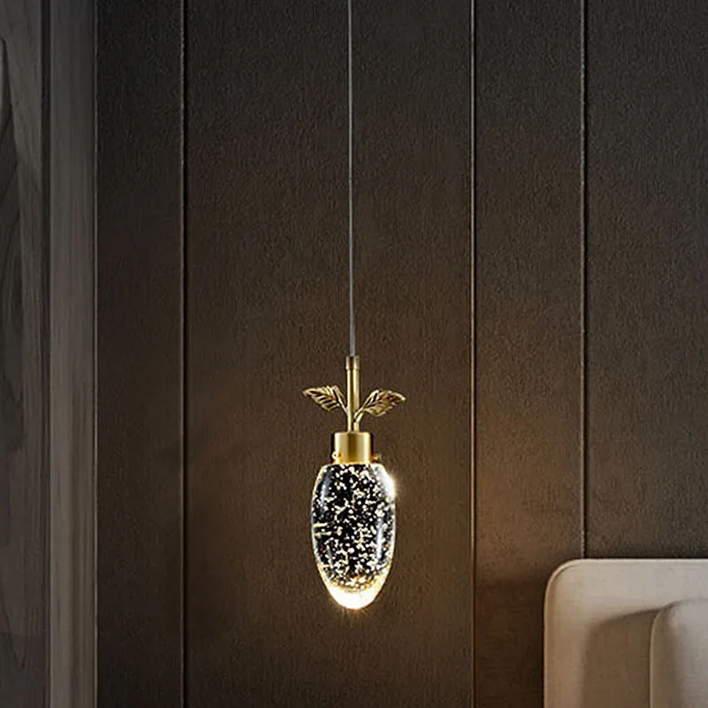 Modern Minimalist Luxury Bedroom Bedside Hanging Lamp Living Room Study Crystal Fruit Pear Led Chandelier Home Pendant Lighting