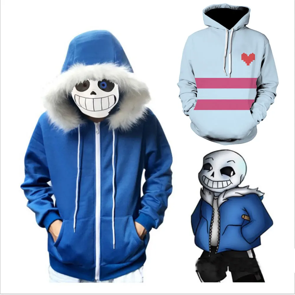 Sudadera con capucha para Cosplay de Undertale Sans, abrigo azul, disfraz de Halloween, chaqueta Unisex