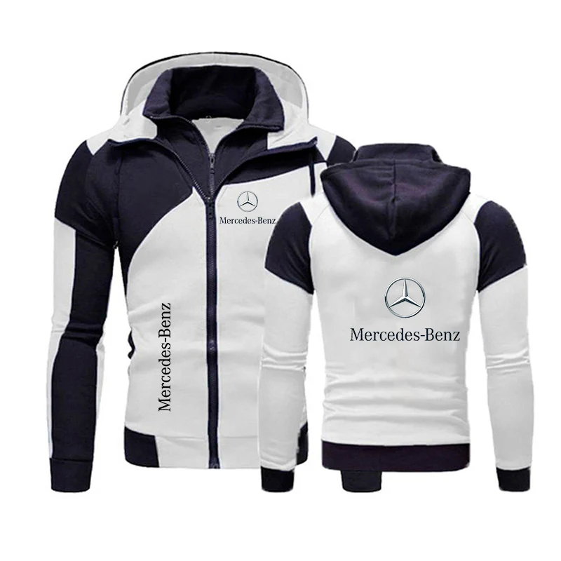 2024 Autumn Winter Men\'s Mercedes-Benz Hoodie Sweatshirt Casual Fleece Pullover Men Sportswear Benz Sports Racing Coat Zip Hoody