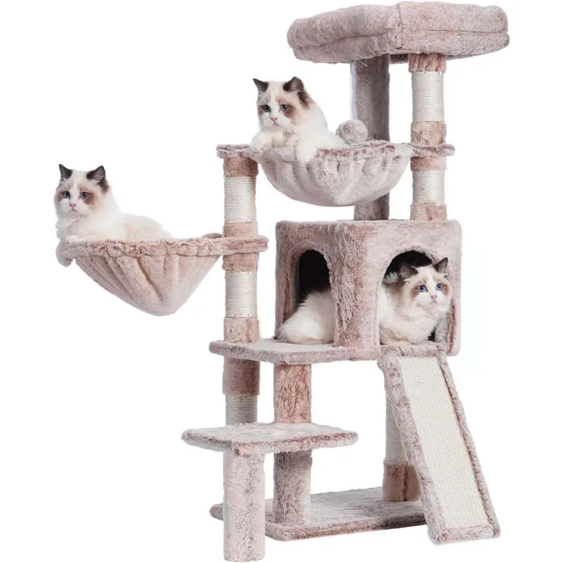 Cat Tree for Small Cats/Kitten, Cat Tower with condo, 2 Baskets, Platform, Scratch Board, Cat Scratching Posts for Indoor Cats