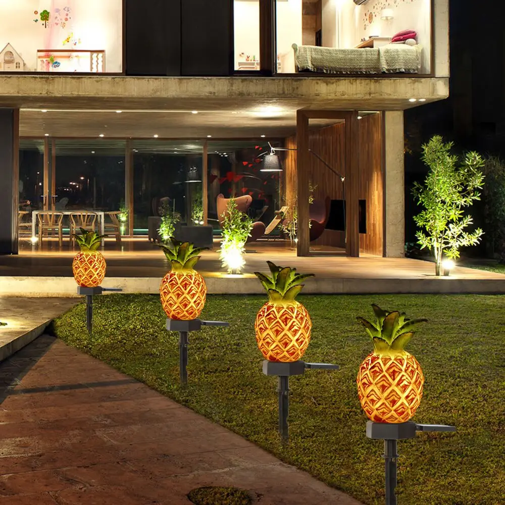 1/2Pcs LED Solar Light Outdoor Waterproof Pineapple Cactus Decorative Garden Light Solar Powered Landscape Lamp for Lawn Pathway