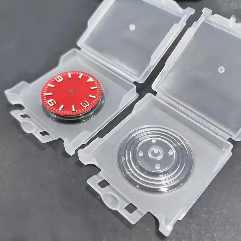 {#} 1pcs Watch Dial Storage Box Transparent Dust Proof Secure Snap Closure For Watch Repair DIY Hobbyists