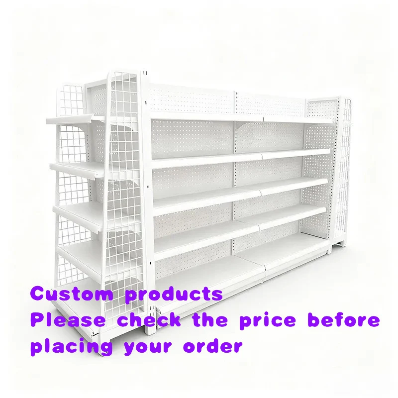 custom.Easy-to-install Adjustable Double-sided High-quality White Shelves Supermarkets Convenience Stores Stationery Stores